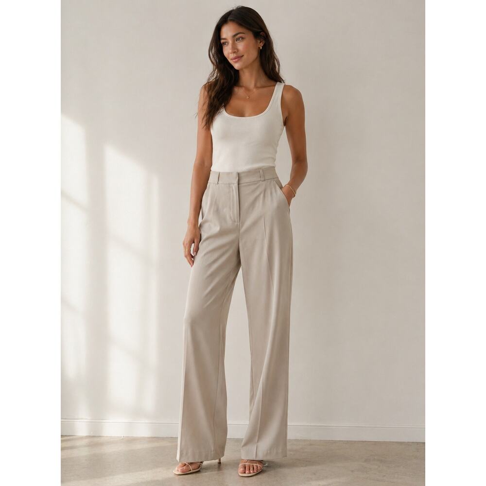 Kobi Halperin Beige Wide-Leg Trousers